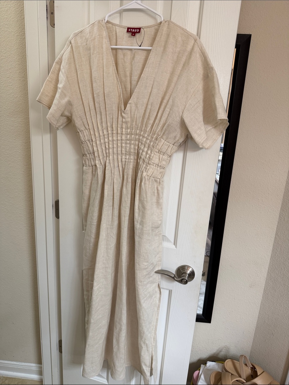 STAUD Dress made in Los Angeles 100% Linen . NEW condition